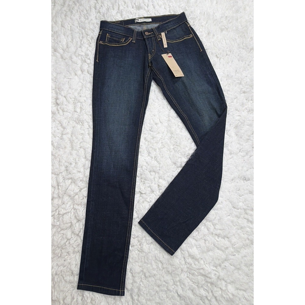 Levi's 524 Super Low Skinny Dark Wash Women's 3 M Blue Denim Stretch Slim New!! - Picture 2 of 11